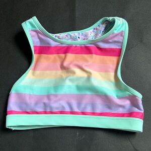 Eddie Bauer Girls Reversible  Racerback Swim Top  Size Small (7-8)